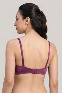 Zivame Marshmallow Padded Non Wired 3/4Th Coverage T-Shirt - Plum Caspia — thumbnail 4